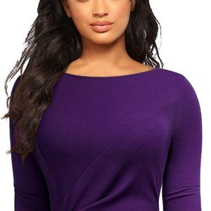 AISIZE Women's Retro 3/4 Sleeve Ruched Elegant Business Pencil Sheath Dress